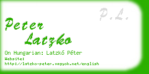 peter latzko business card